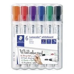 Lumocolor whiteboard marker 351 WP6, 6 farver